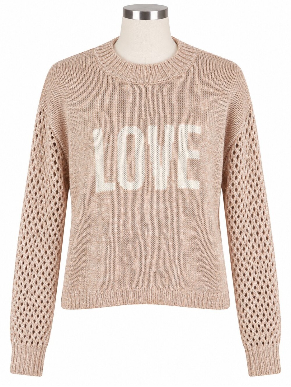Z SUPPLY Blushing Love Sweater M Pink Knit Open Weave Long Sleeve Pullover NWT